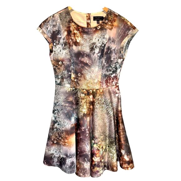 Ted Baker Mecia Sequin Print Fit & Flare Dress - size 3 (US 8) - Picture 2 of 8